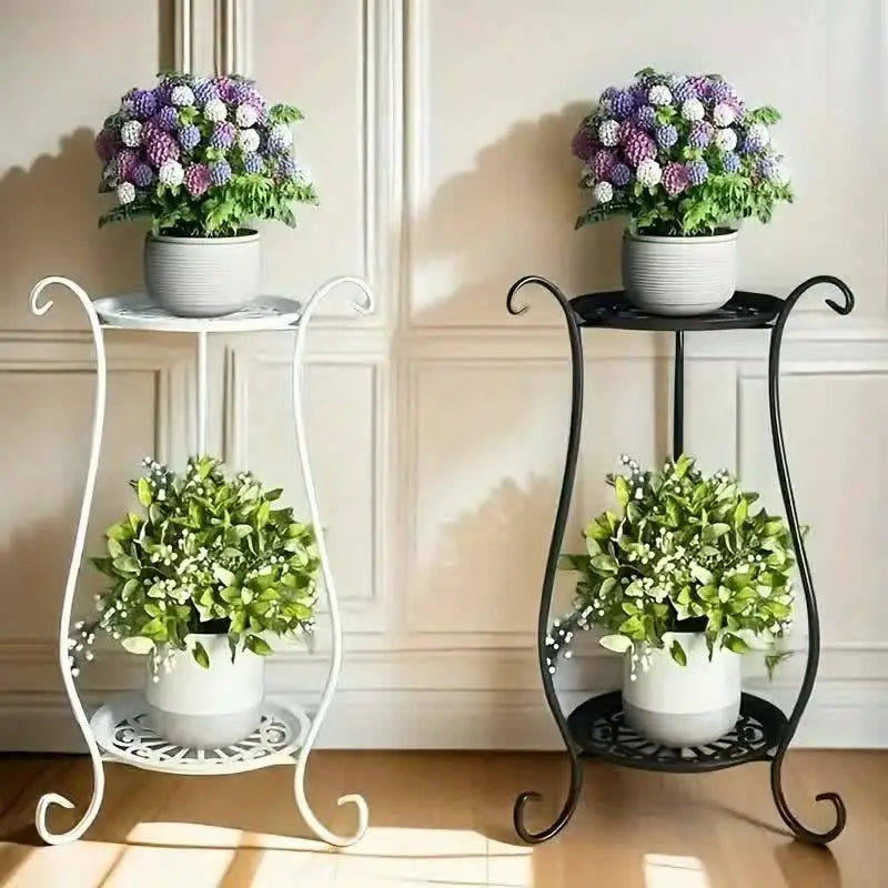 Elegant Double Tier Metal Planter, Lightweight And Durable, Aquarium
