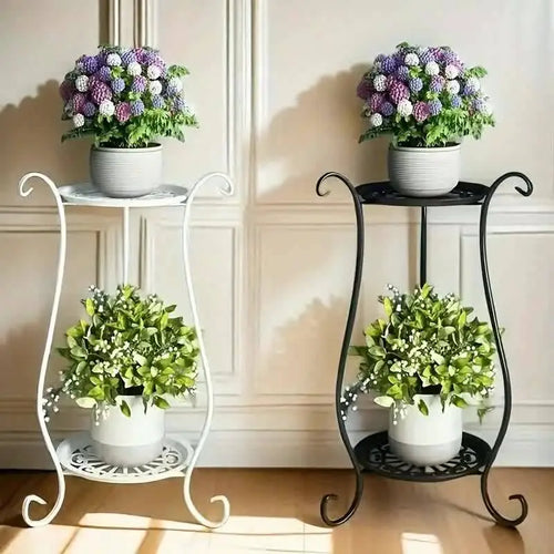 Elegant Double Tier Metal Planter, Lightweight And Durable, Aquarium